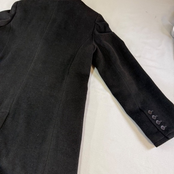 Talbots Black Double Breasted Wool Blend Coat Stand Collar Quilted Lining Size M - Picture 14 of 16